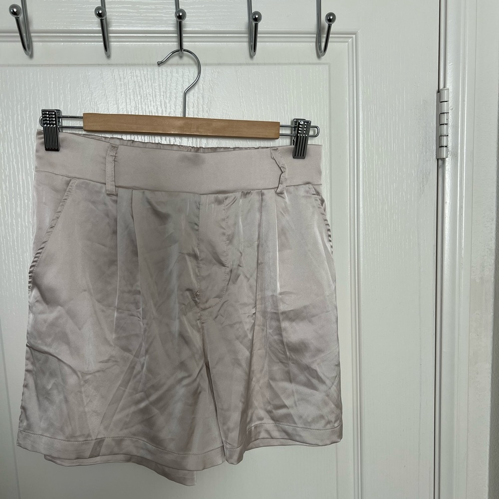 Flowy, silk shorts.